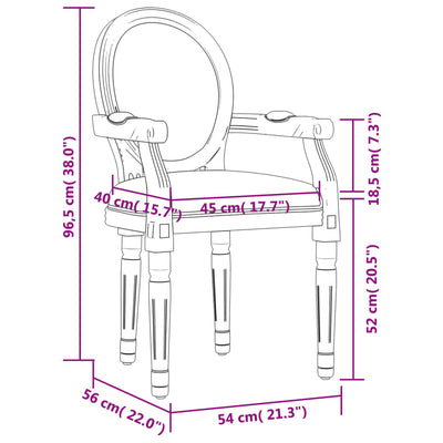 Dining Chair Dark Grey 54x56x96.5 cm Velvet