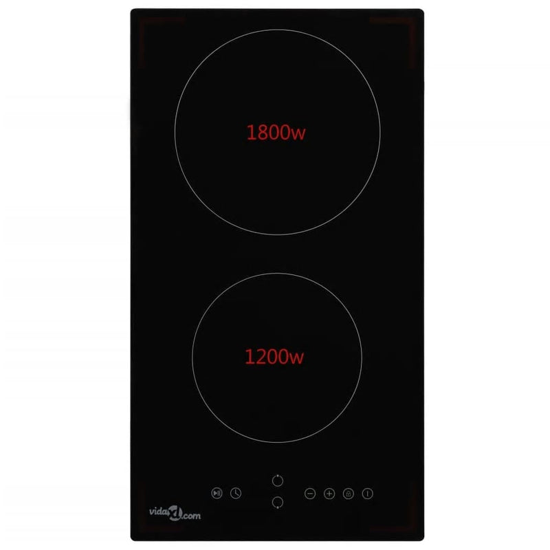 Ceramic Hob with 2 Burners Touch Control 3000 W