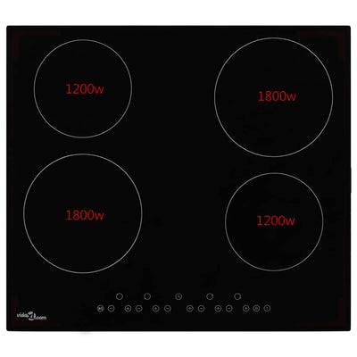 Ceramic Hob with 4 Burners Touch Control 6000 W