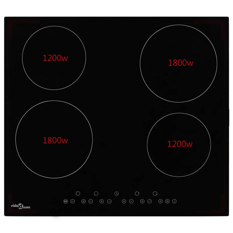 Ceramic Hob with 4 Burners Touch Control 6000 W