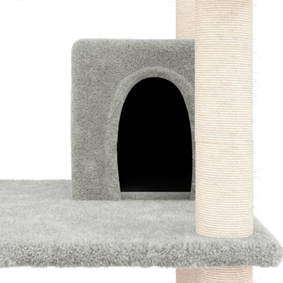 Cat Tree with Sisal Scratching Posts Light Grey 162 cm