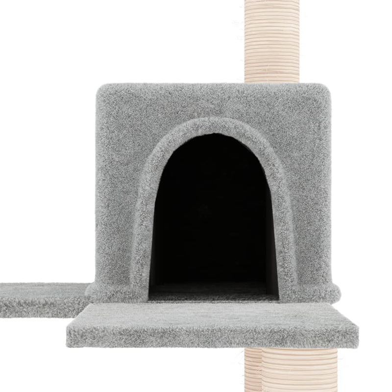 Cat Tree with Sisal Scratching Posts Light Grey 153 cm