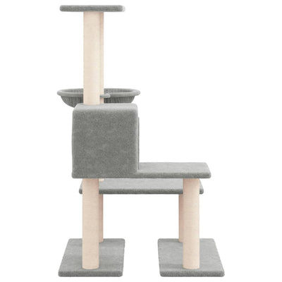 Cat Tree with Sisal Scratching Posts Light Grey 94.5 cm