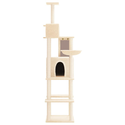 Cat Tree with Sisal Scratching Posts Cream 201 cm