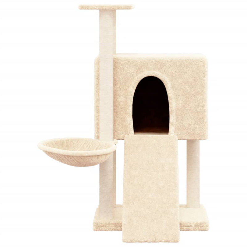 Cat Tree with Sisal Scratching Posts Cream 96 cm