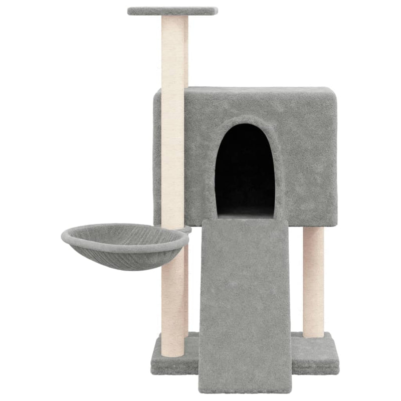 Cat Tree with Sisal Scratching Posts Light Grey 96 cm