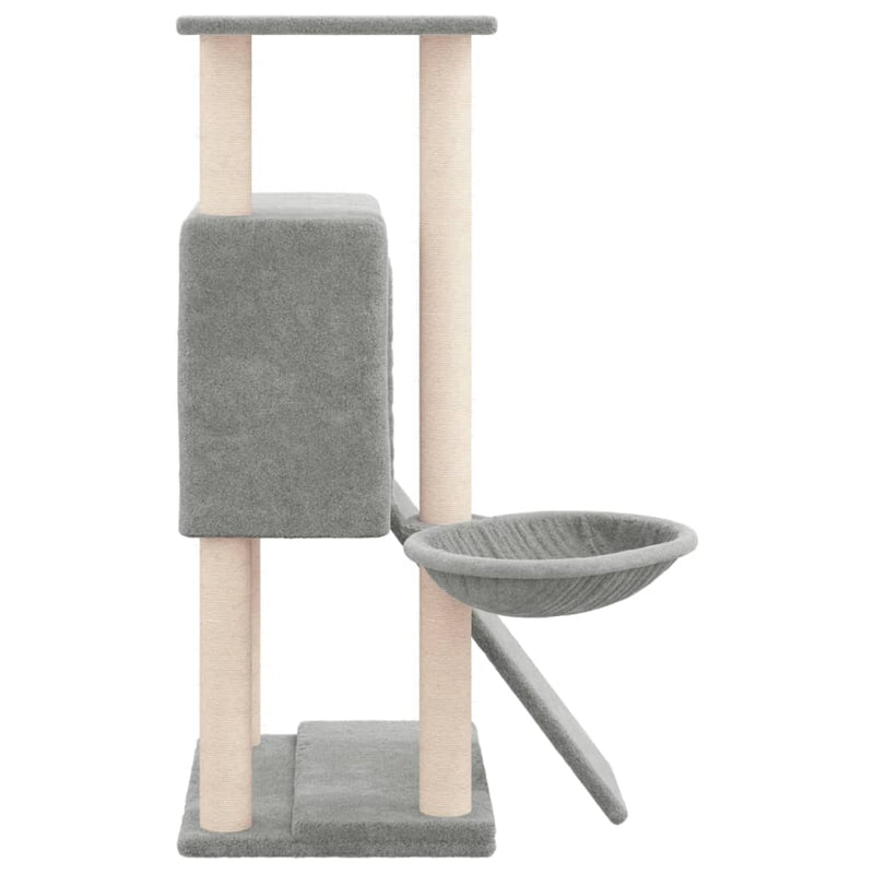 Cat Tree with Sisal Scratching Posts Light Grey 96 cm