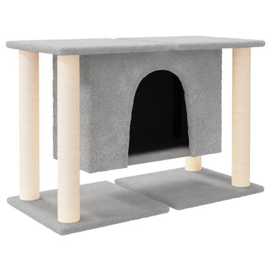 Cat Tree with Sisal Scratching Posts Light Grey 50 cm