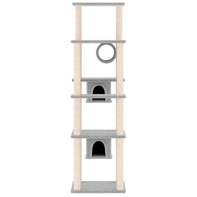 Cat Tree with Sisal Scratching Posts Light Grey 169 cm