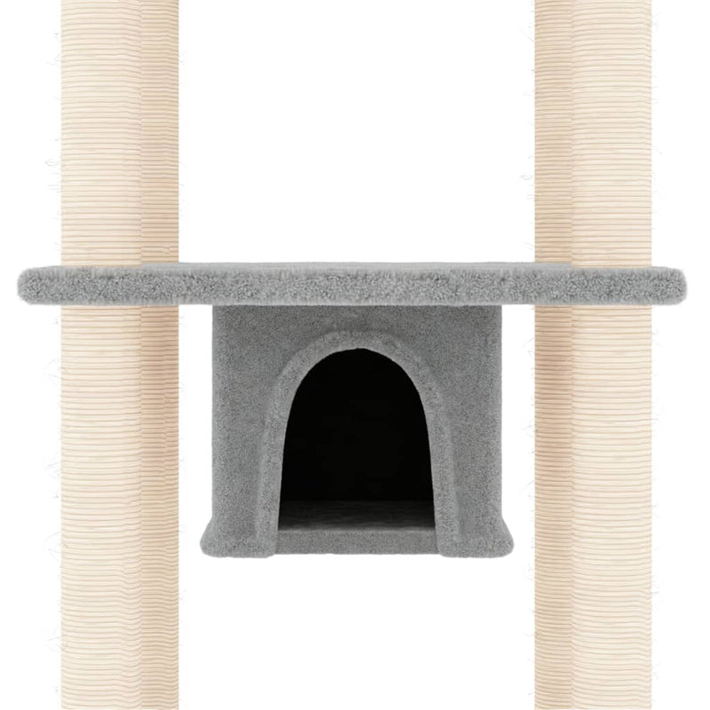 Cat Tree with Sisal Scratching Posts Light Grey 169 cm