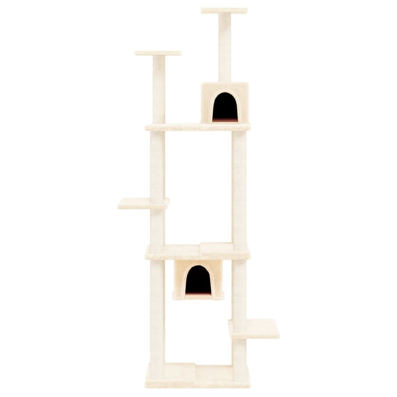 Cat Tree with Sisal Scratching Posts Cream 176 cm