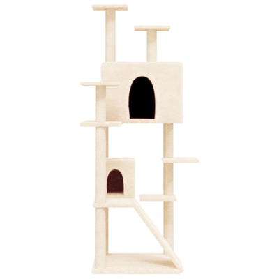 Cat Tree with Sisal Scratching Posts Cream 153 cm