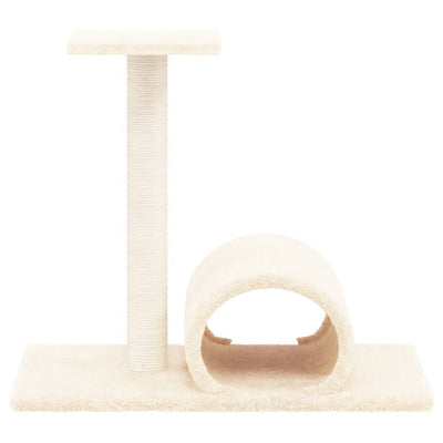 Cat Scratching Post with Tunnel Cream 60x34.5x50 cm