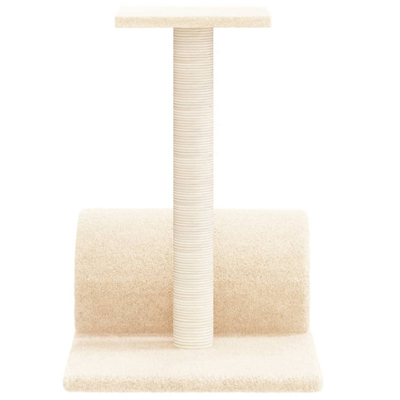 Cat Scratching Post with Tunnel Cream 60x34.5x50 cm