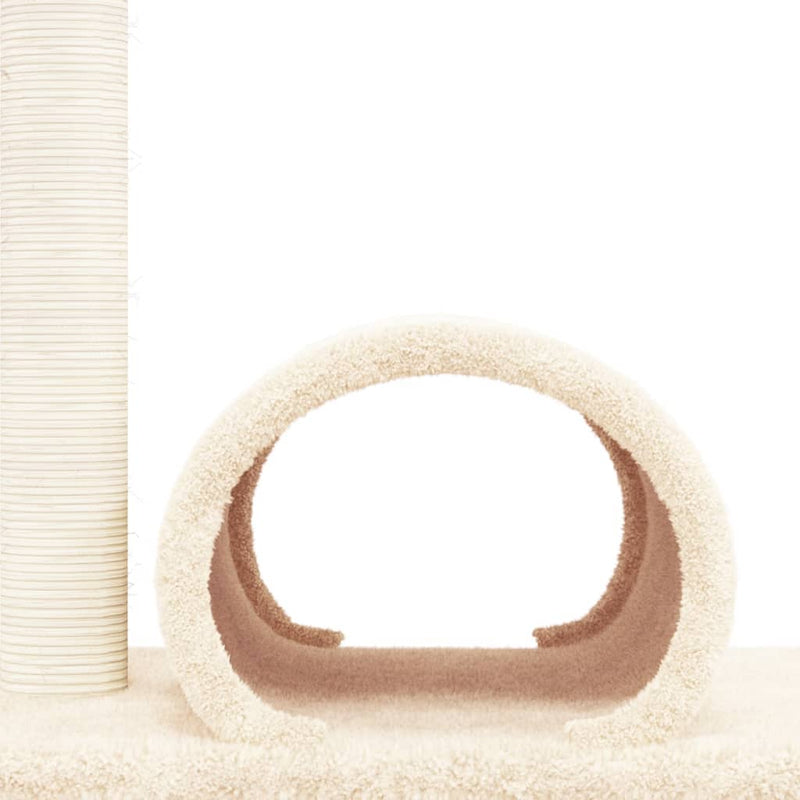 Cat Scratching Post with Tunnel Cream 60x34.5x50 cm