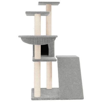 Cat Tree with Sisal Scratching Posts Light Grey 94 cm