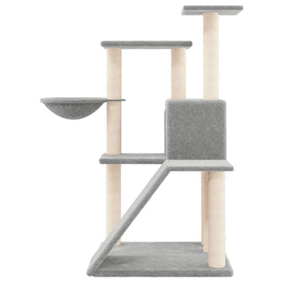 Cat Tree with Sisal Scratching Posts Light Grey 94 cm