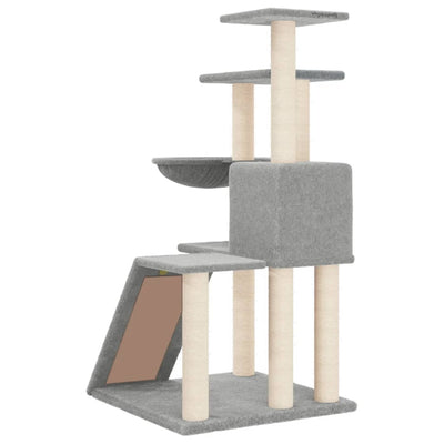 Cat Tree with Sisal Scratching Posts Light Grey 94 cm