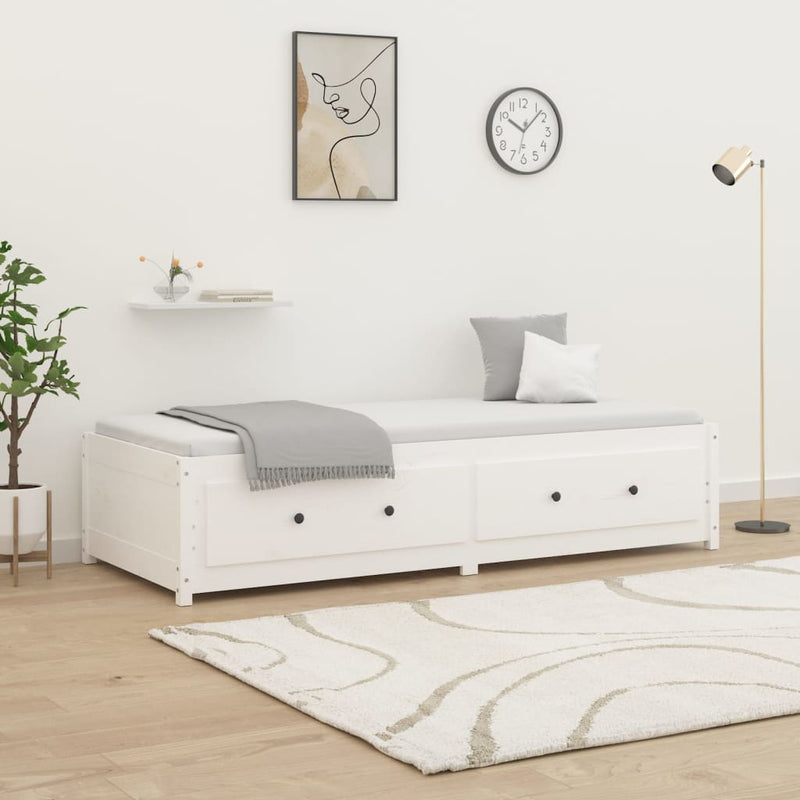 Day Bed without Mattress White 90x190 cm Solid Wood Pine