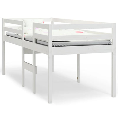 High Sleeper Bed without Mattress White 90x190 cm Solid Wood Pine