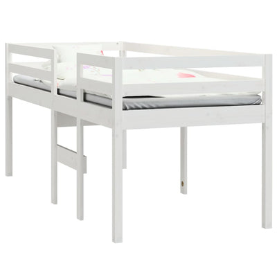 High Sleeper Bed without Mattress White 90x190 cm Solid Wood Pine