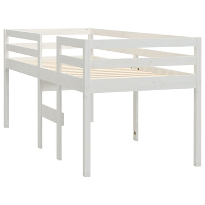 High Sleeper Bed without Mattress White 90x190 cm Solid Wood Pine