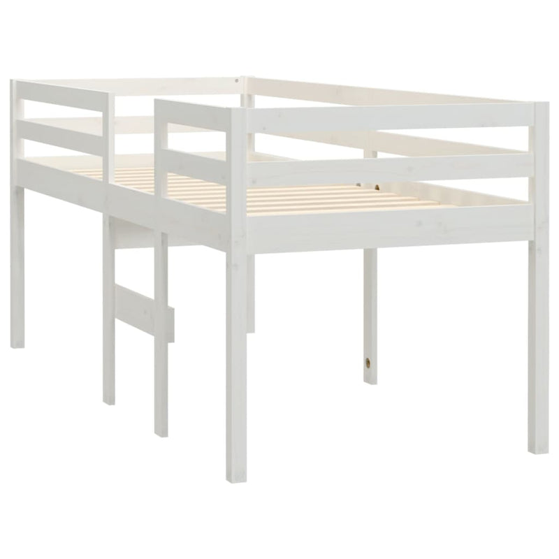 High Sleeper Bed without Mattress White 90x190 cm Solid Wood Pine