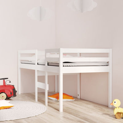 High Sleeper Bed without Mattress White 90x190 cm Solid Wood Pine