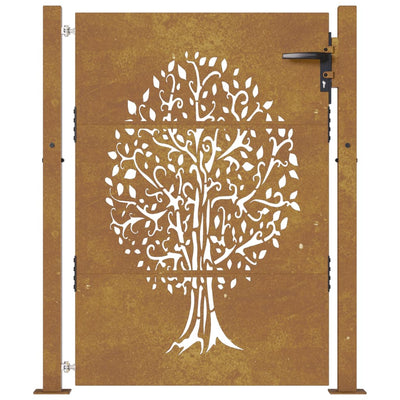 Garden Gate 105x155 cm Corten Steel Tree Design