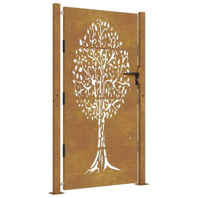 Garden Gate 105x175 cm Corten Steel Tree Design