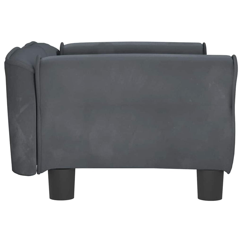 Dog Bed Dark Grey 70x45x30 cm Velvet