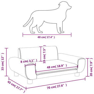 Dog Bed Light Grey 70x45x33 cm Velvet