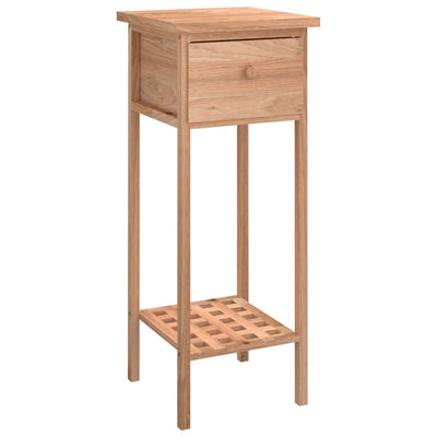 Side Table with Drawer 25x25x60cm Solid Wood Walnut