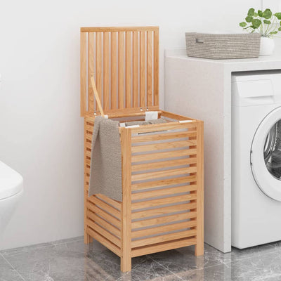 Laundry Basket 45x45x65 cm Solid Wood Walnut