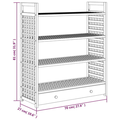 Shoe Rack with Drawer 70x27x81 cm Solid Wood Walnut