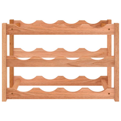 Wine Rack for 12 Bottles Solid Wood Walnut