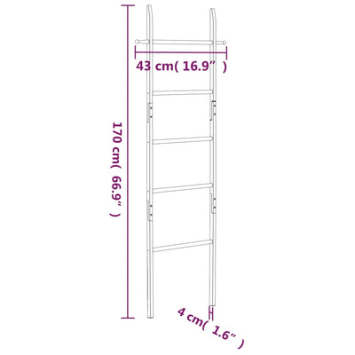 Towel Ladder 170 cm Solid Wood Walnut
