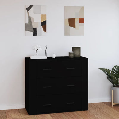 Sideboard Black 80x33x70 cm Engineered Wood