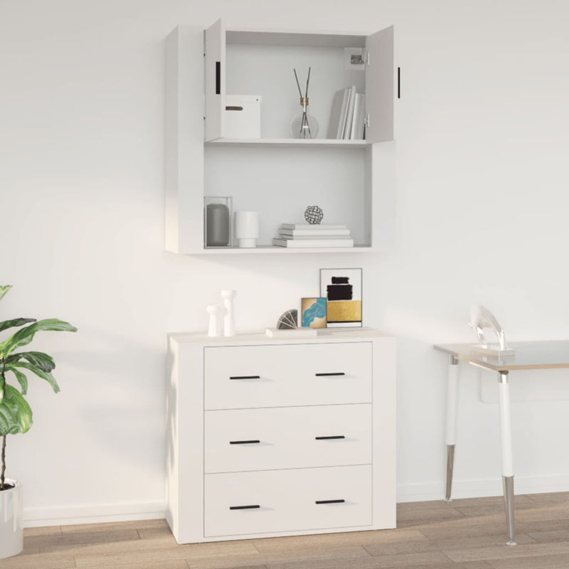 Wall Cabinet White 80x33x80 cm Engineered Wood