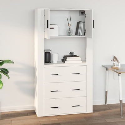 Wall Cabinet High Gloss White 80x33x80 cm Engineered Wood