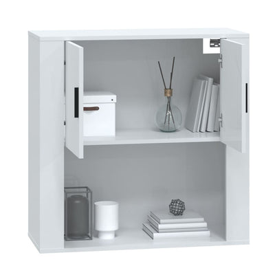 Wall Cabinet High Gloss White 80x33x80 cm Engineered Wood