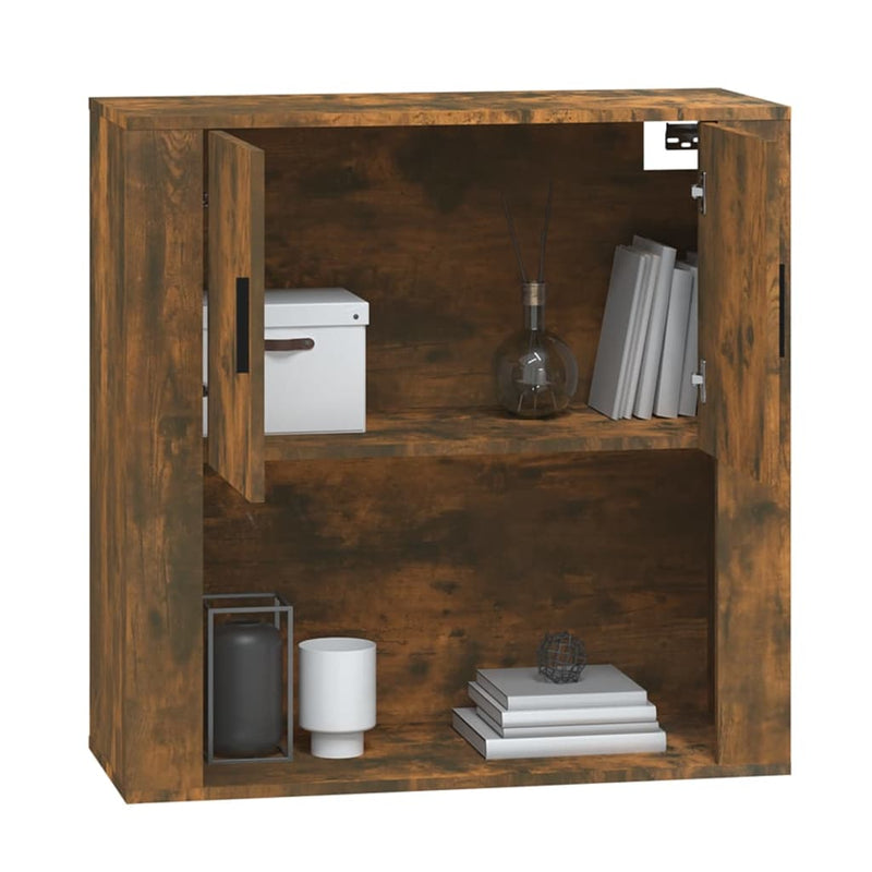 Wall Cabinet Smoked Oak 80x33x80 cm Engineered Wood