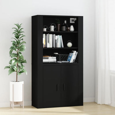 Wall Cabinet Black 80x33x80 cm Engineered Wood