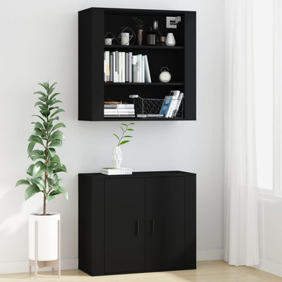 Wall Cabinet Black 80x33x80 cm Engineered Wood