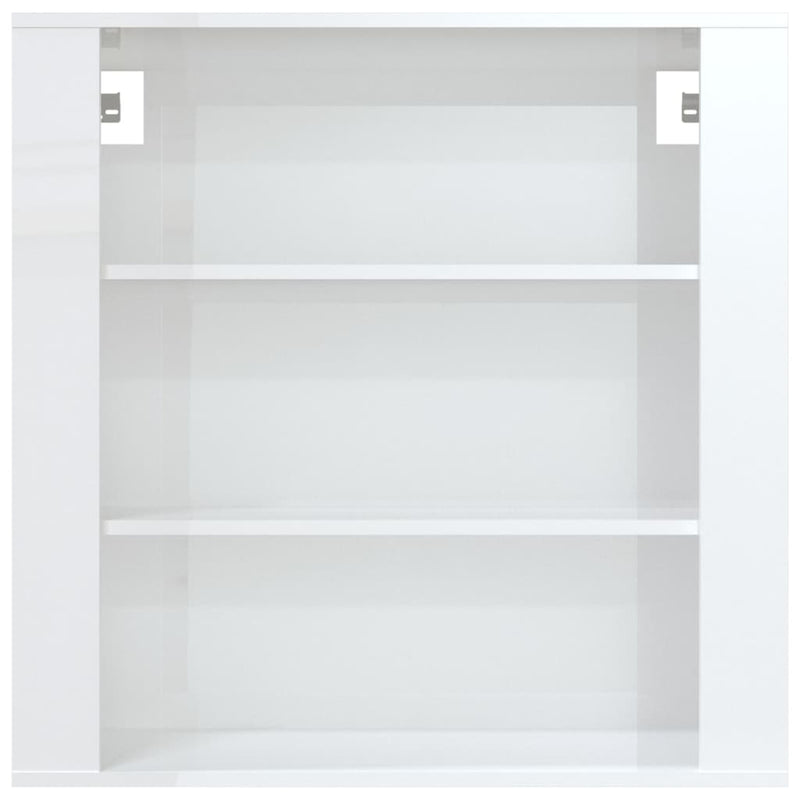 Wall Cabinet High Gloss White 80x33x80 cm Engineered Wood