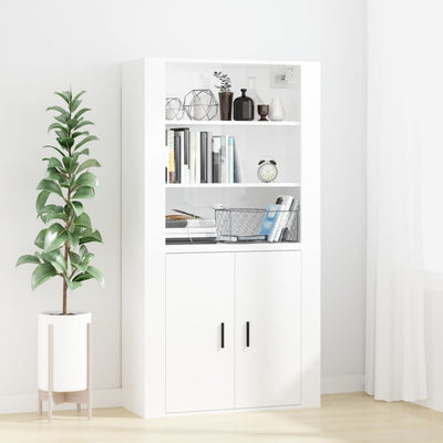 Wall Cabinet High Gloss White 80x33x80 cm Engineered Wood