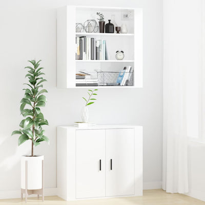 Wall Cabinet High Gloss White 80x33x80 cm Engineered Wood