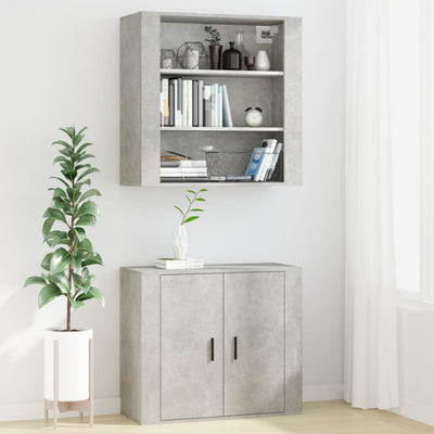 Wall Cabinet Concrete Grey 80x33x80 cm Engineered Wood