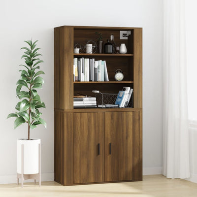 Wall Cabinet Brown Oak 80x33x80 cm Engineered Wood