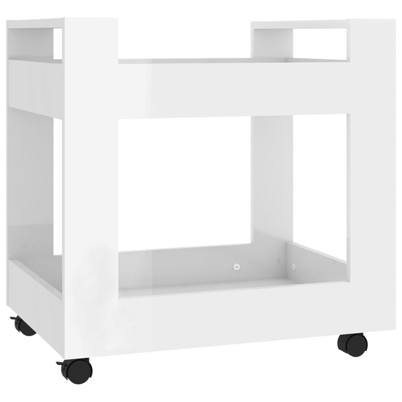 Desk Trolley High Gloss White 60x45x60 cm Engineered Wood